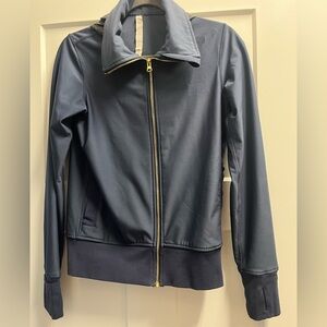 Lululemon Navy Jacket with Gold Zipper (optional hood)